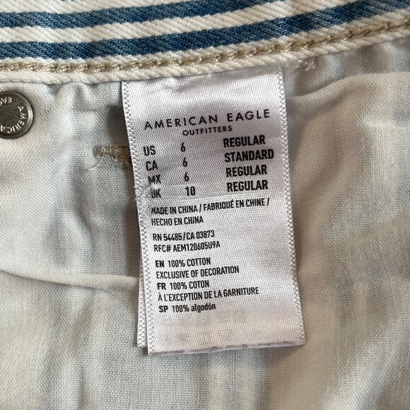 American Eagle Striped Mom Jeans High Rise Size 6 Regular - Picture 9 of 16
